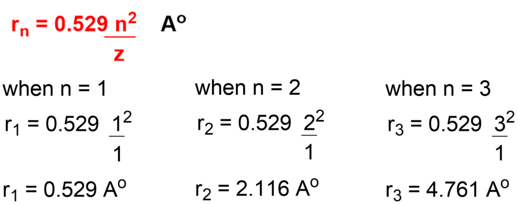 Calculation of radius of H atom
