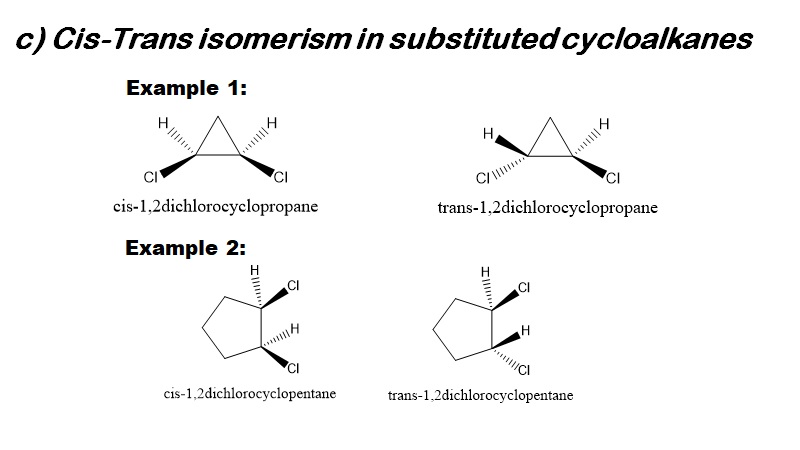 Cis trans isomerism in substituted cycloalkanes